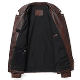Men's Vintage Distressed Brown Brando Biker Cowhide Leather Jacket